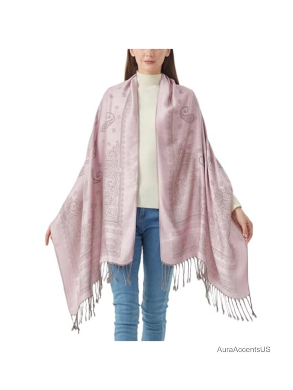 Reversible Paisley Pashmina Rave Scarf Shawl Soft Silky Wrap Women Evening